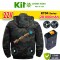 2 Áo Điều Hòa KITO KT04 22V Xanh than + Quạt 22V, Pin 28.000mAh, Dùng 10–20 Giờ