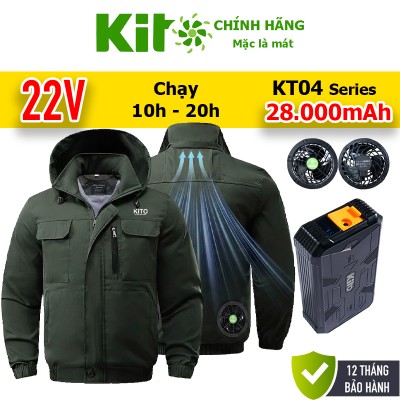 [Combo 2 Áo Điều Hòa Kito KT04 Chính Hãng] Quạt 22V, Mát Cả Ngày, BH 1 Đổi 1 Trong 1 Năm