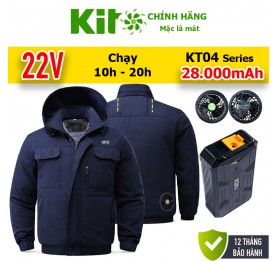 Combo 2 Áo Điều Hòa Kito KT04 – Quạt 22V + Pin 28000mAh Siêu Trâu, Mát 10–20h, BH 1 Năm