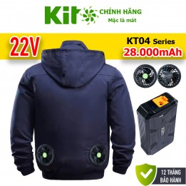 Bộ Áo điều hòa KITO chính hãng KT04 pin 28000mAh 3 cell, quạt 22V, bảo hành 1 đổi 1 trong 1 năm