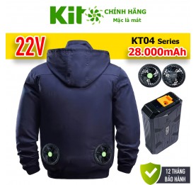 Bộ Áo điều hòa KITO chính hãng KT04 pin 28000mAh 3 cell, quạt 22V, bảo hành 1 đổi 1 trong 1 năm