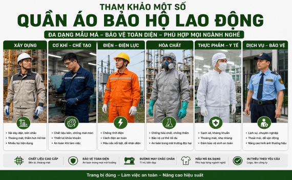 Tham khảo một số quần áo bảo hộ lao động cho các ngành nghề