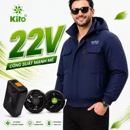 Bộ Áo Điều Hòa KITO KT04 Chính Hãng Pin 28000mAh, Quạt 22V, Bảo Hành 1 Đổi 1
