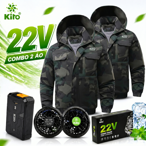 Combo 2 Áo Điều Hòa KITO KT04, Pin 3 Cell 28.000mAh