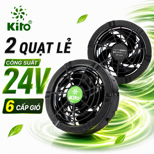 2 Quạt Rời Áo Điều Hòa KITO KZT03 24V Chính Hãng