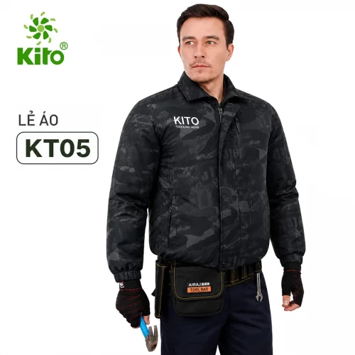 Áo Lẻ KITO KT05 Camo Đen Không Mũ, Size M–3XL