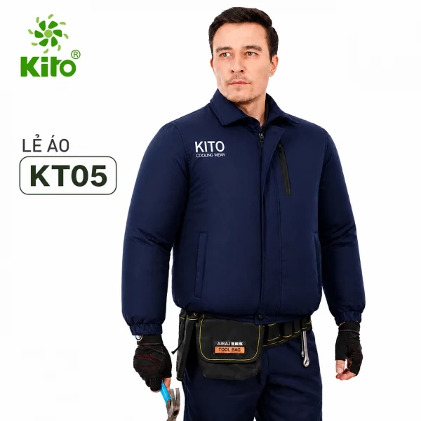 Áo Lẻ KITO KT05 Xanh Than Không Mũ, Size M–3XL