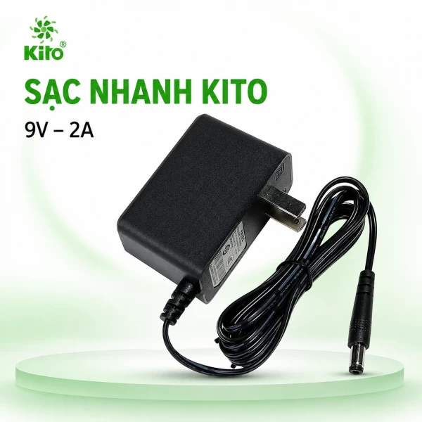 Sạc Pin Áo Điều Hòa KITO 100-220V, Sạc Nhanh 4 Giờ, Chống Chai Pin