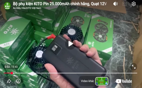 Bộ phụ kiện KITO Pin 25.000mAh chính hãng, Quạt 12V