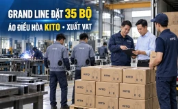 Grand Line Đặt 35 Bộ Áo Điều Hòa KITO Cho Xưởng Cơ Khí – Quy Trình Đặt Hàng, Xuất VAT Thực Tế