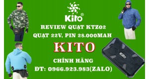 Review Bộ quạt KTZ02 thế hệ mới Tubo 22V, Pin 28.000mAh