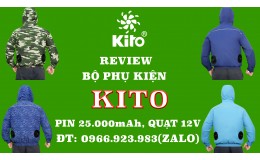 Bộ phụ kiện KITO Pin 25.000mAh chính hãng, Quạt 12V