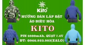 Hướng dẫn cách lắp áo điều hoà Nhật Bản KITO Pin 6800mAh, Quạt 7.4V