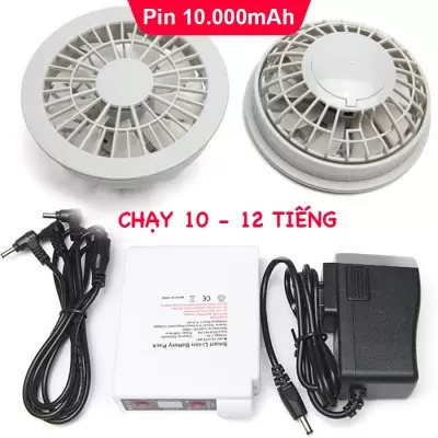 Bộ Phụ Kiện của Áo Điều Hoà KITO Pin 10.000mAh chạy 8 - 10 Tiếng Phiếu BH 1 Năm