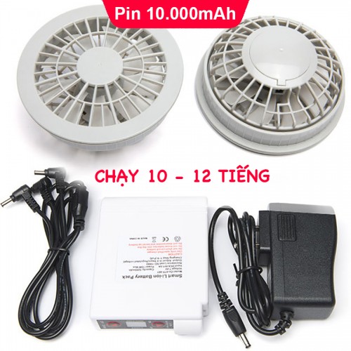 Bộ Phụ Kiện của Áo Điều Hoà KITO Pin 10.000mAh chạy 8 - 10 Tiếng Phiếu BH 1 Năm