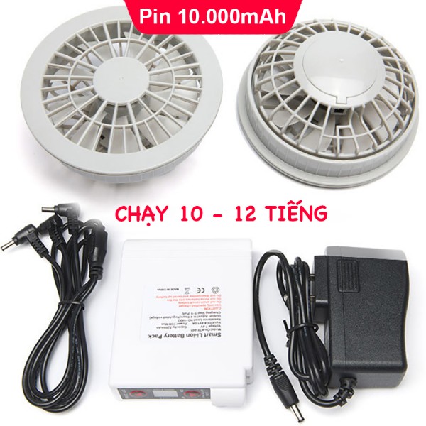 Bộ Phụ Kiện của Áo Điều Hoà KITO Pin 10.000mAh chạy 8 - 10 Tiếng Phiếu BH 1 Năm
