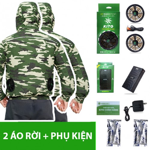 Combo 2 Áo Điều Hòa ADH2A24 Pin 26000mAh Chạy Quạt 13V Bảo Hành 1 Đổi 1 Trong 1 Năm