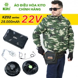 Áo Điều Hòa KITO KT02 Chính Hãng Pin 28.000mAh, Quạt 22V Công Nghệ Turbo