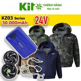 2 Áo KITO KT03 Pro + 1 Bộ Phụ Kiện 24V, Pin 30.000mAh