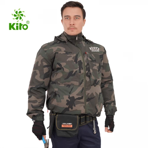 Áo Rời Điều Hòa KITO KT03 Rằn Ri Chính Hãng – 2 Lớp Lót Lưới, Có Mũ