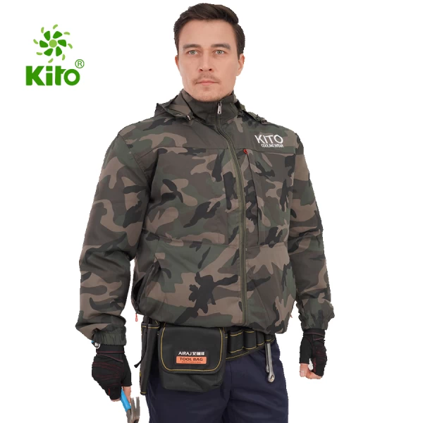 Áo Rời Điều Hòa KITO KT03 Rằn Ri Chính Hãng – 2 Lớp Lót Lưới, Có Mũ