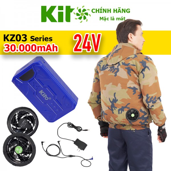Bộ Áo Điều Hòa KITO KT03 24V Màu Rằn Ri Vàng Chính Hãng