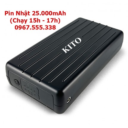 Pin Nhật KITO Pro 25.000mAh chạy 15 - 17 tiếng có đầu cắm sạc USB, BH 12 Tháng