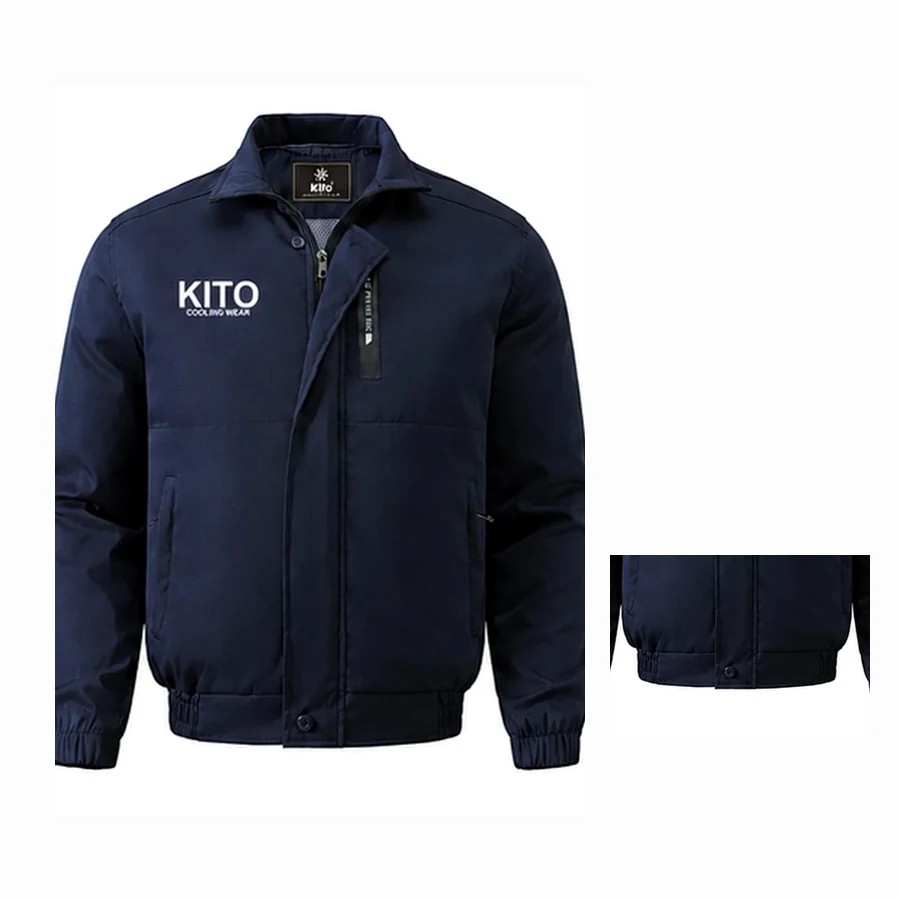 Áo điều hòa KITO KT05 màu xanh than nhìn toàn thân