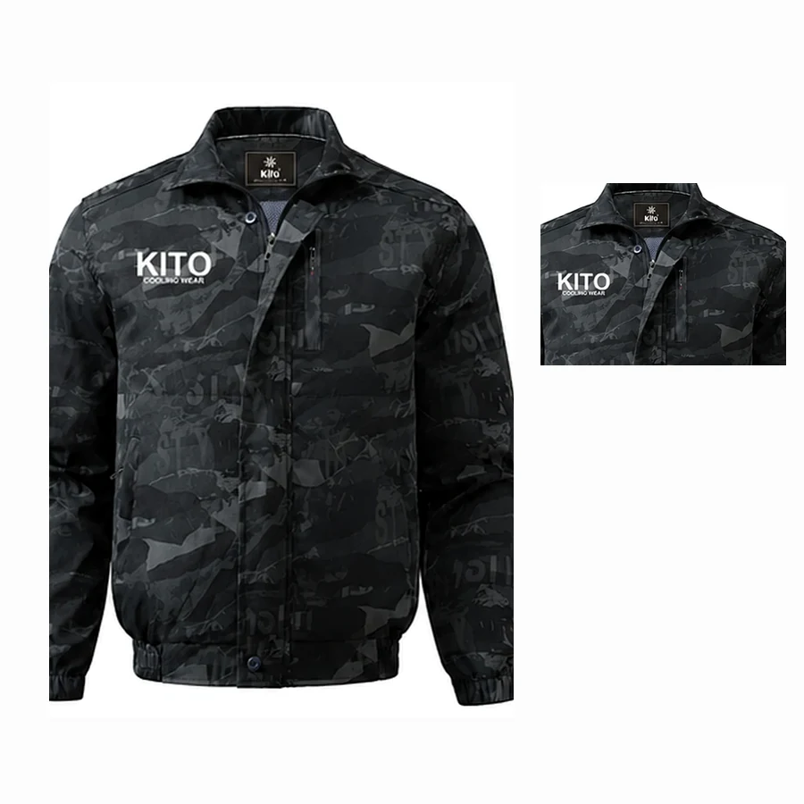 Áo điều hòa KITO KT05 camo đen nhìn toàn thân