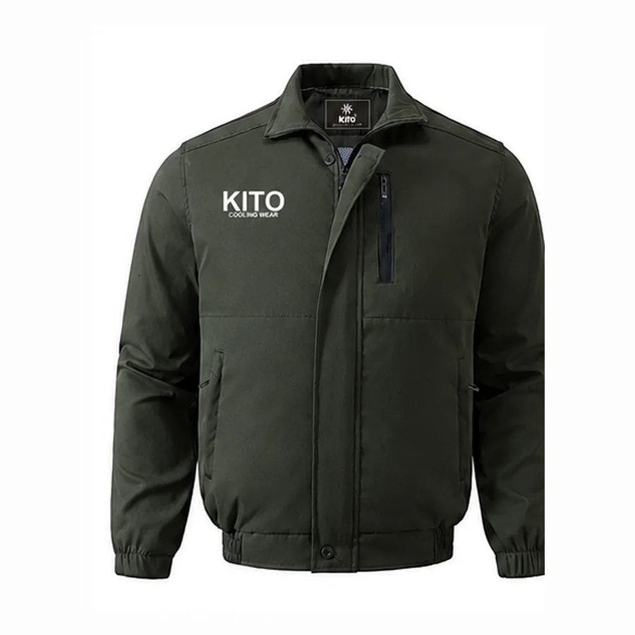 Form thân trước áo điều hòa KITO màu xanh rêu