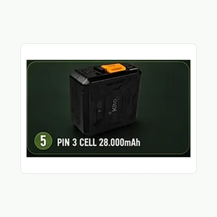 Pin KITO 28000mAh của bộ quạt KZT02