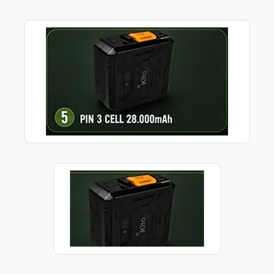 Cổng kết nối trên pin áo điều hòa KITO