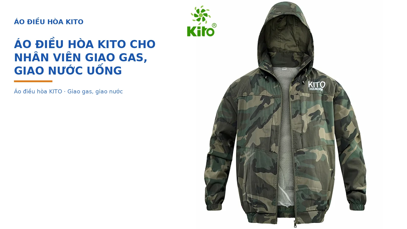 Áo điều hòa Kito cho nhân viên giao gas, giao nước uống tận nhà