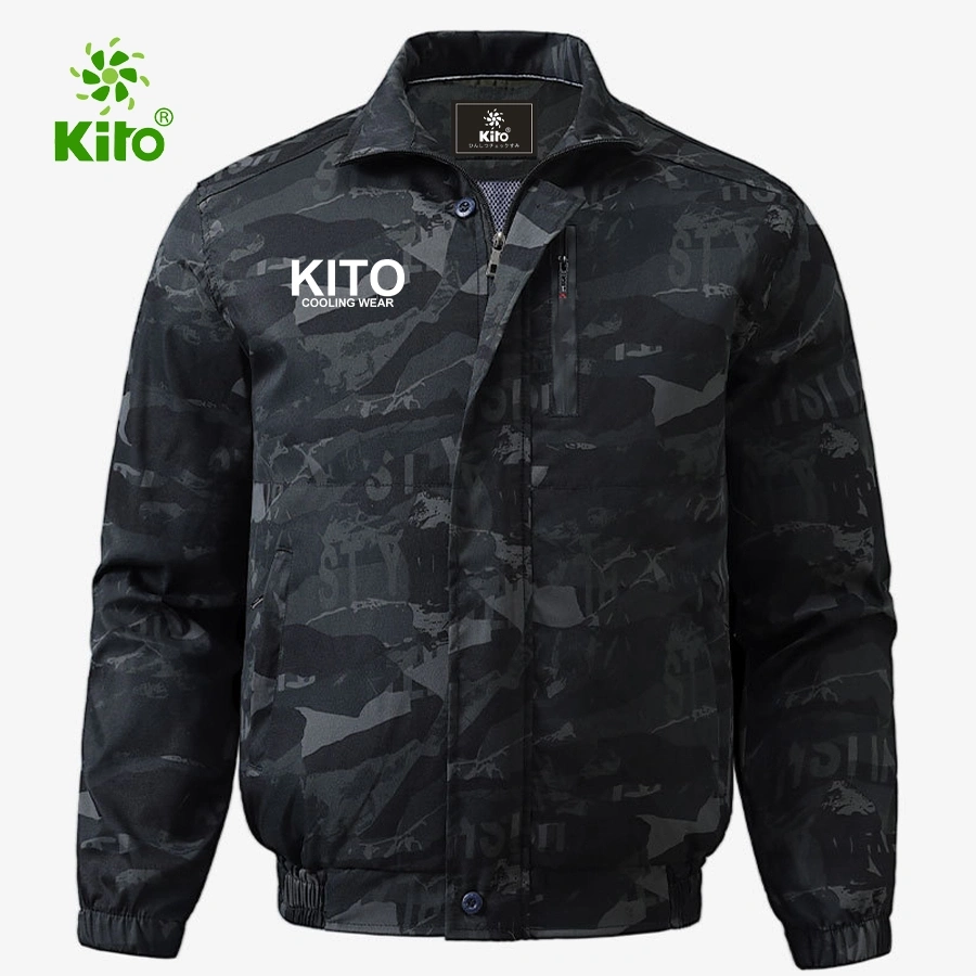 Bộ áo điều hòa Kito phối pin và quạt, phù hợp cho nhân viên rửa xe gara ô tô
