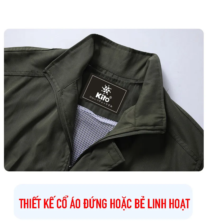 Chi tiết đường may cổ áo điều hòa Kito công nghệ Nhật Bản