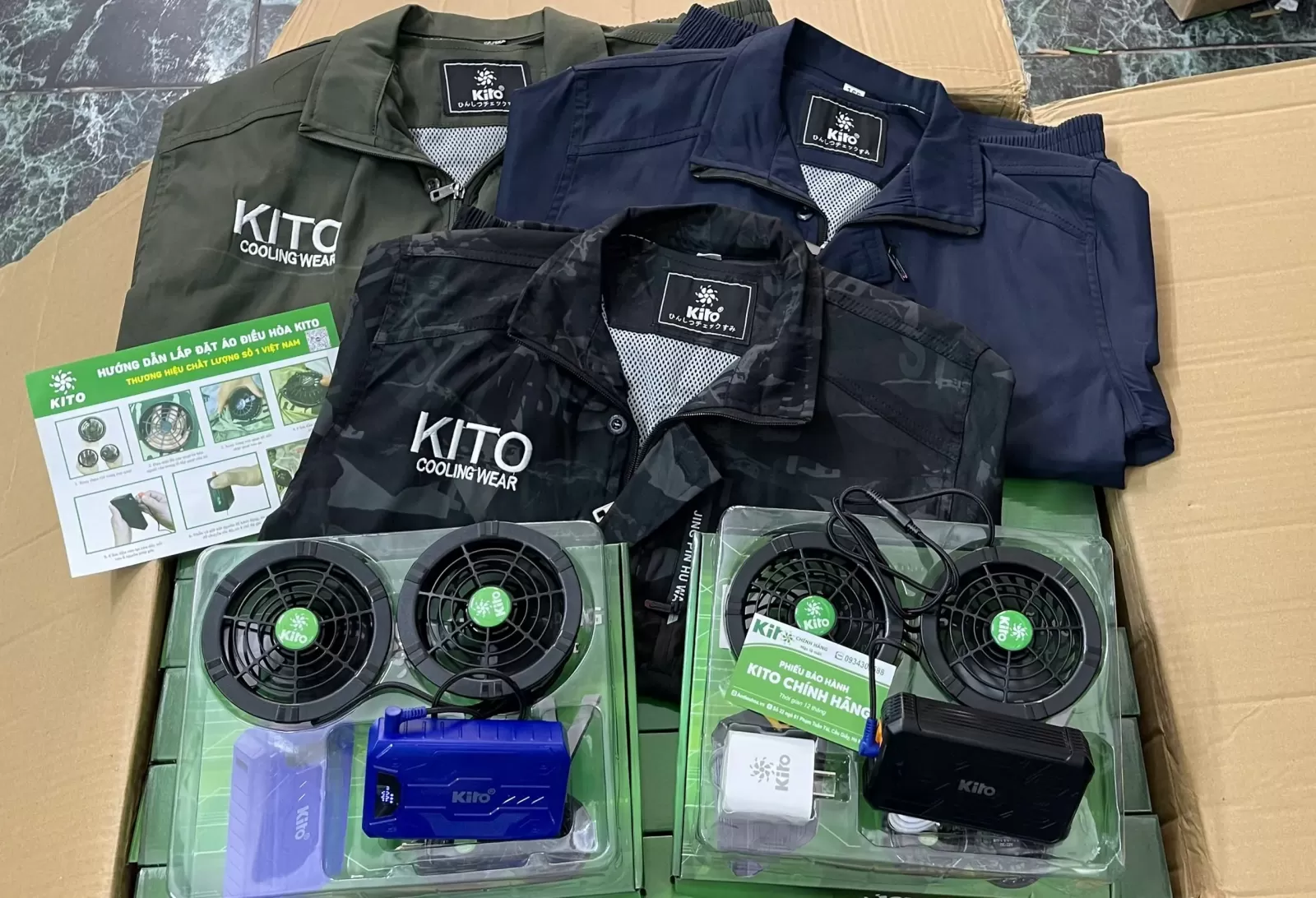 Áo điều hòa KITO chính hãng đầy đủ tem nhãn và phụ kiện