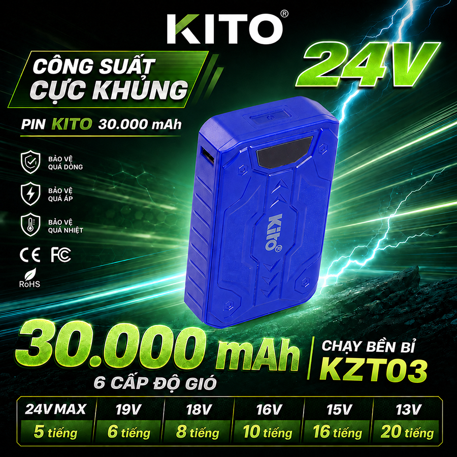 Dung lượng pin cao phù hợp cho người lao động cần dùng cả ngày dài