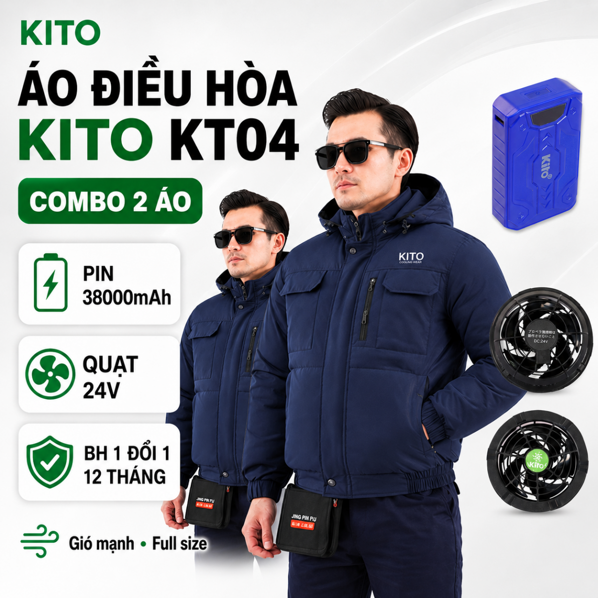 Bộ áo điều hòa KITO KT04 chính hãng