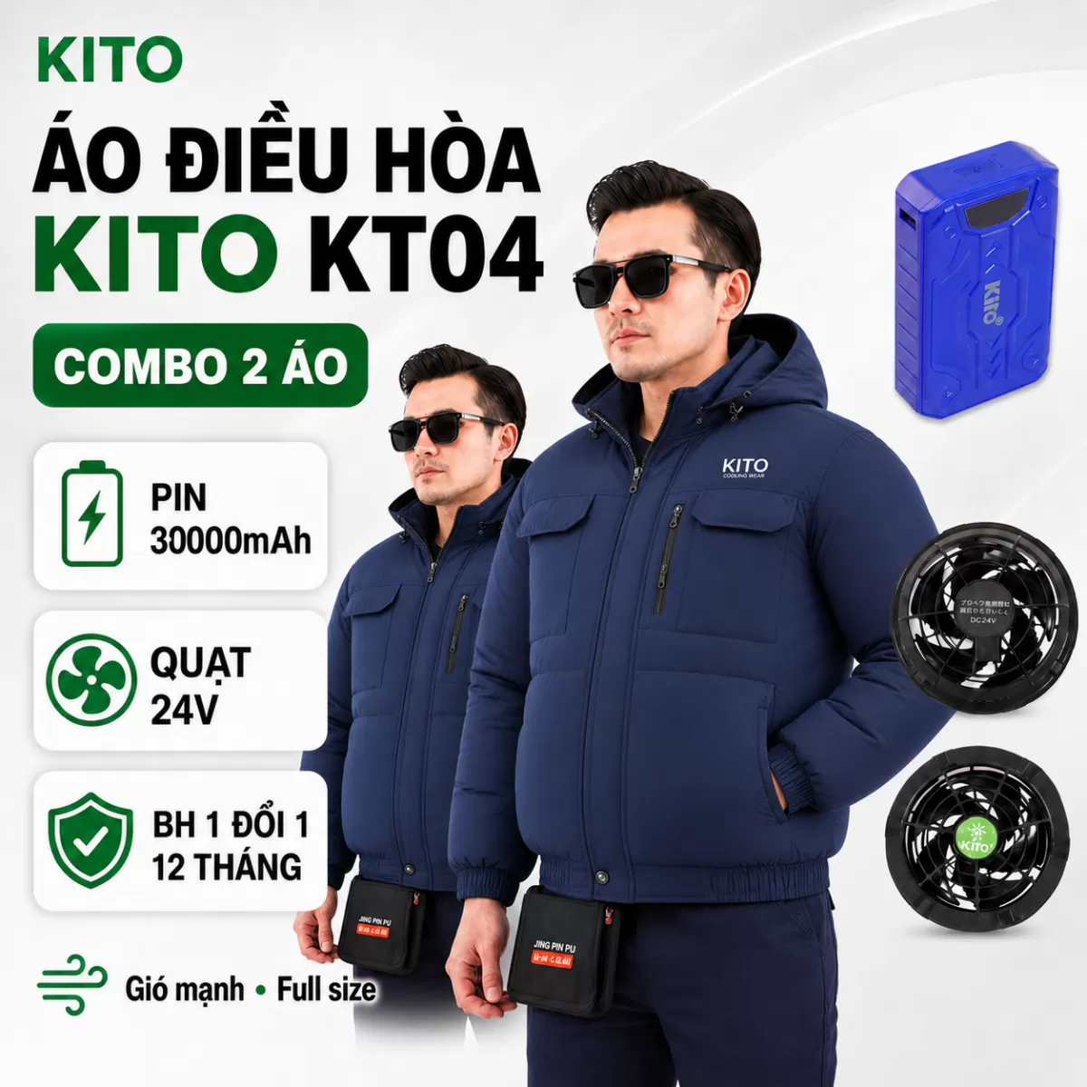Bộ áo điều hòa KITO KT04 chính hãng