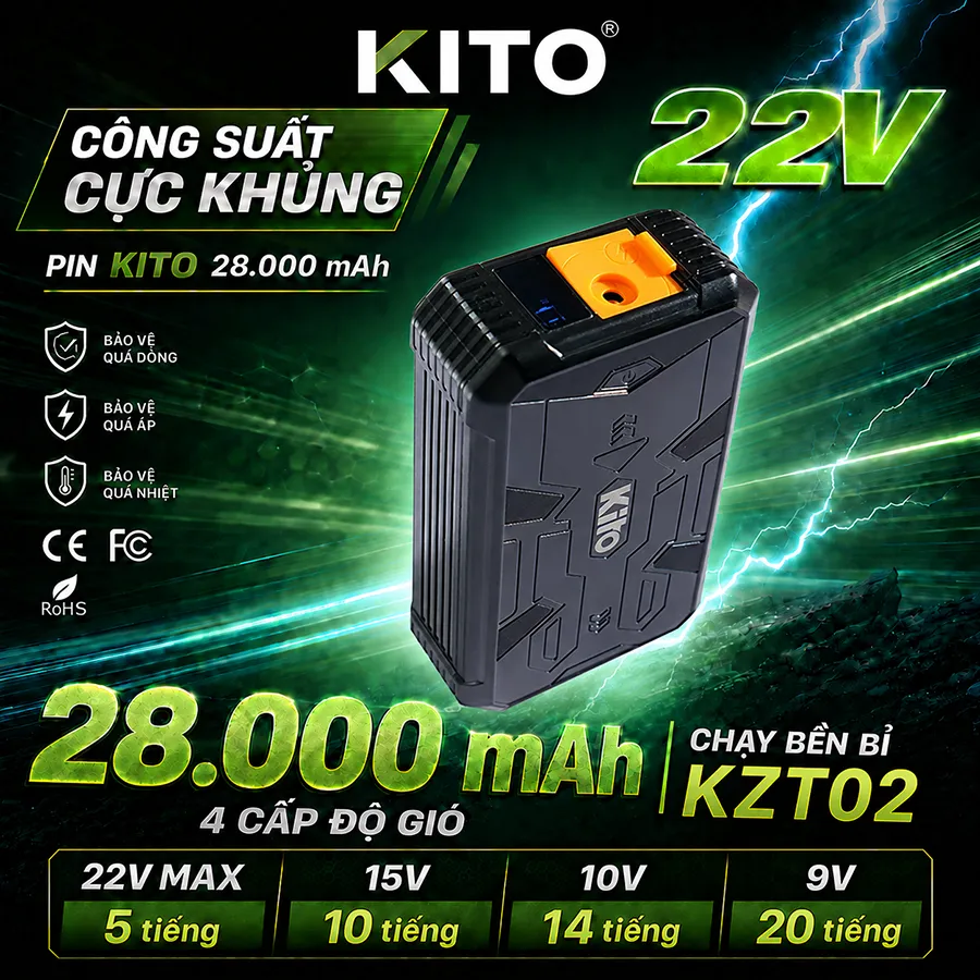 Pin KITO KZT02 28000mah