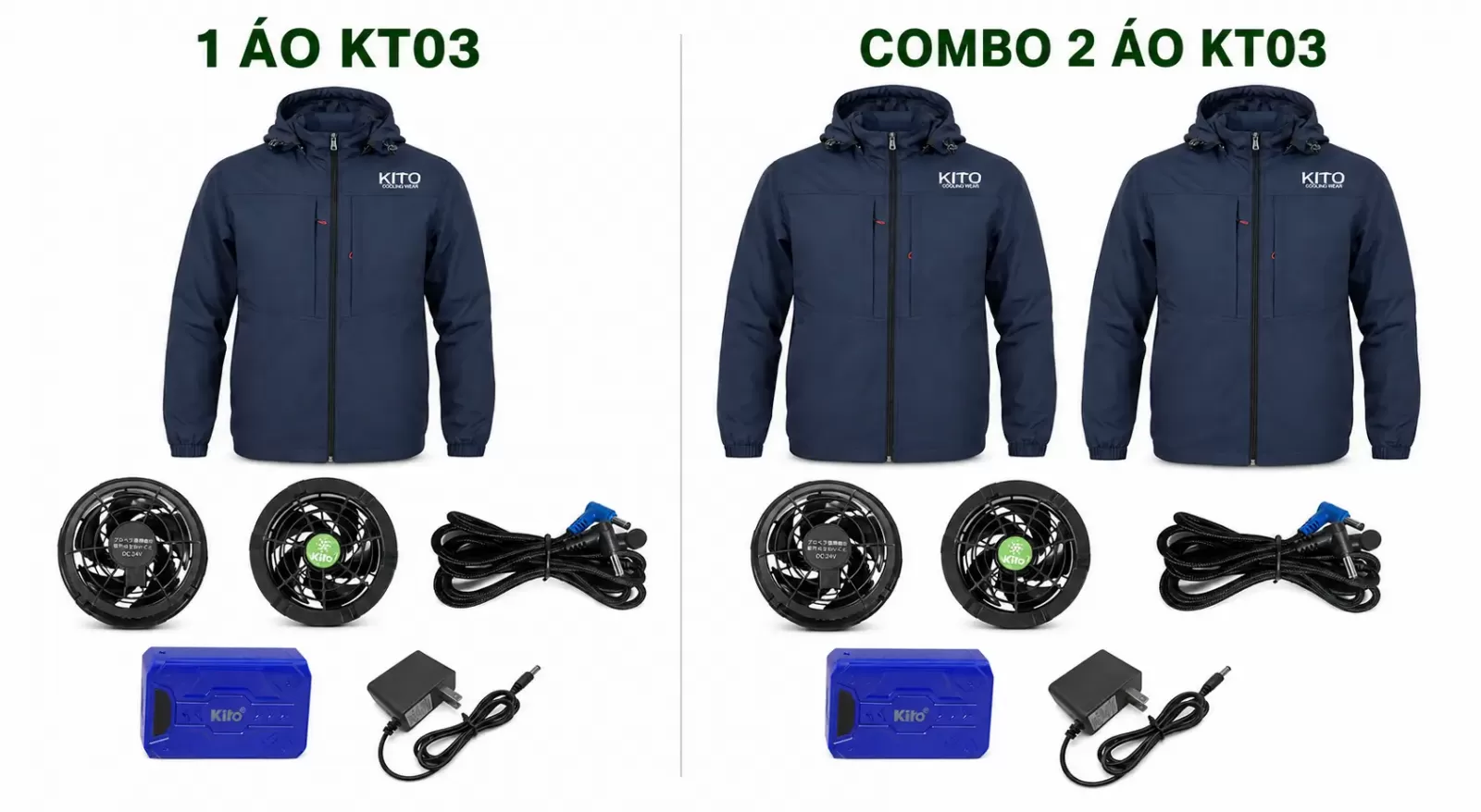 Bộ áo điều hòa KT03 và Combo 2 áo điều hòa KT03
