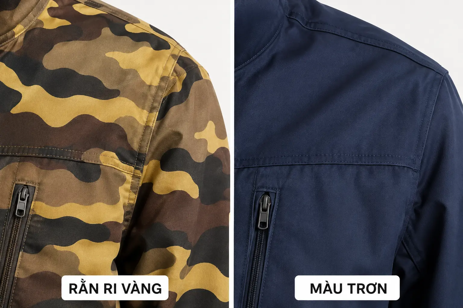 So sánh 2 màu vàng ri và màu trơn