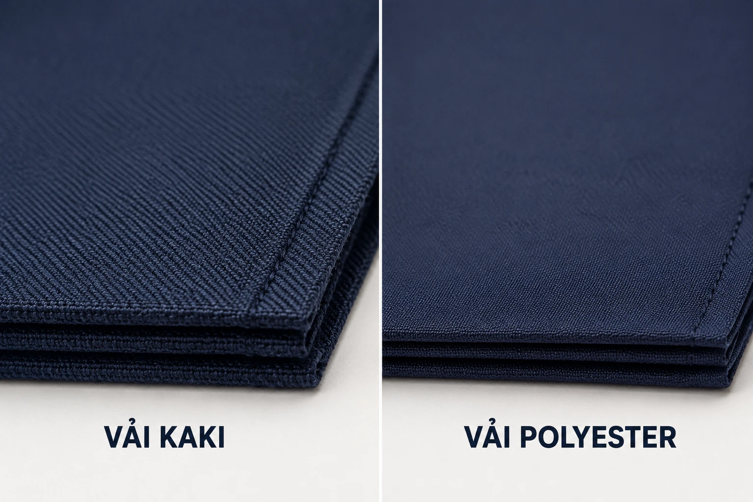 So sánh vải kaki và poli