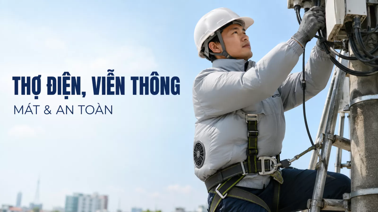Áo điều hòa cho thợ điện viễn thông