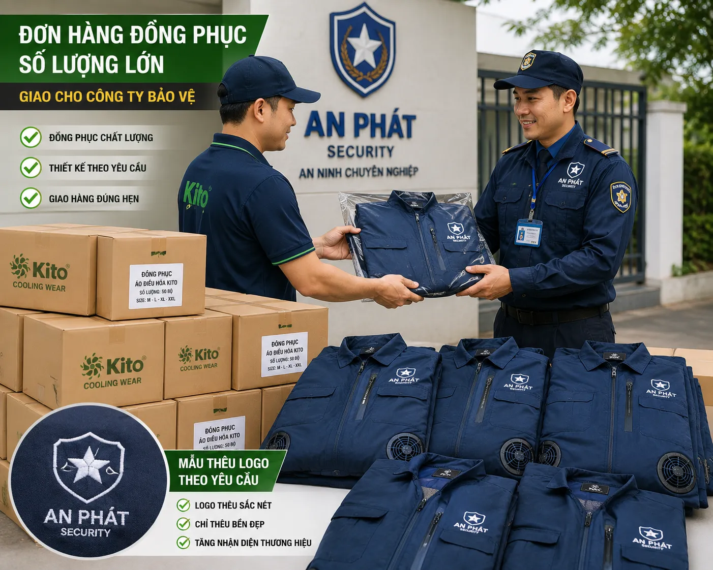 Đơn hàng đồng phục số lượng lớn giao cho công ty bảo vệ