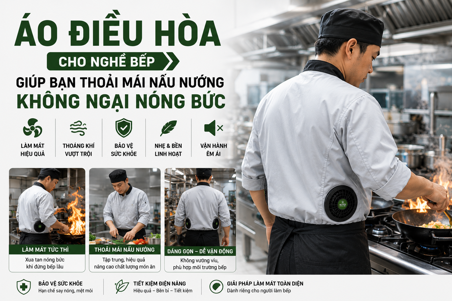 Áo điều hòa cho nghề bếp