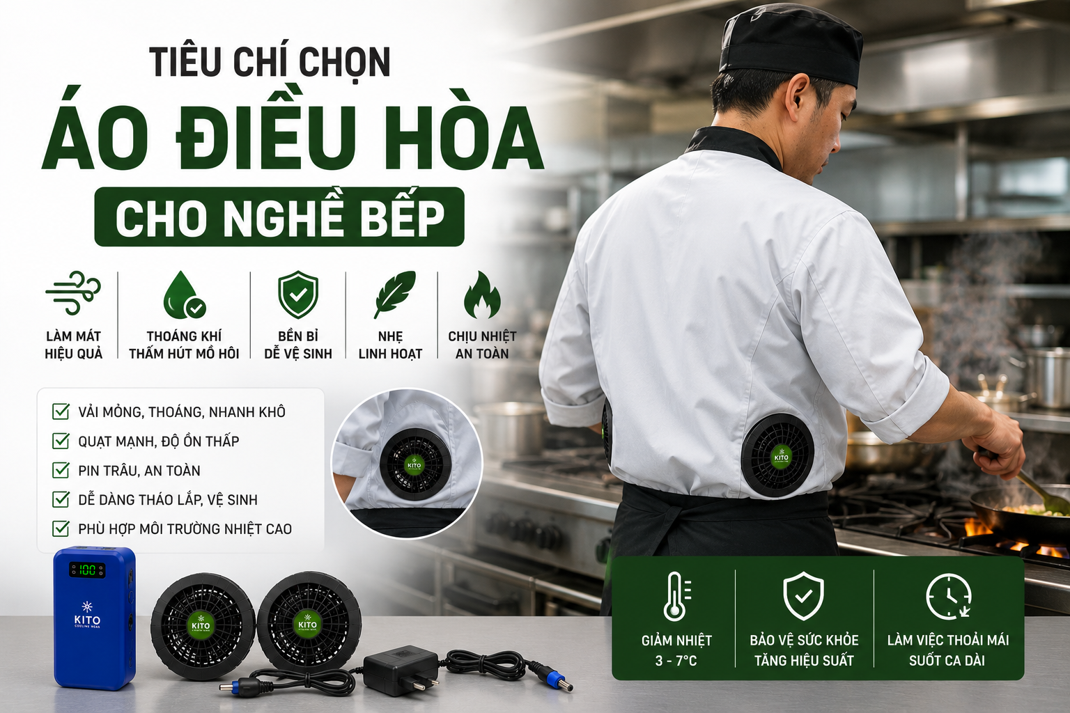 Áo Điều Hòa Cho Nghề Bếp