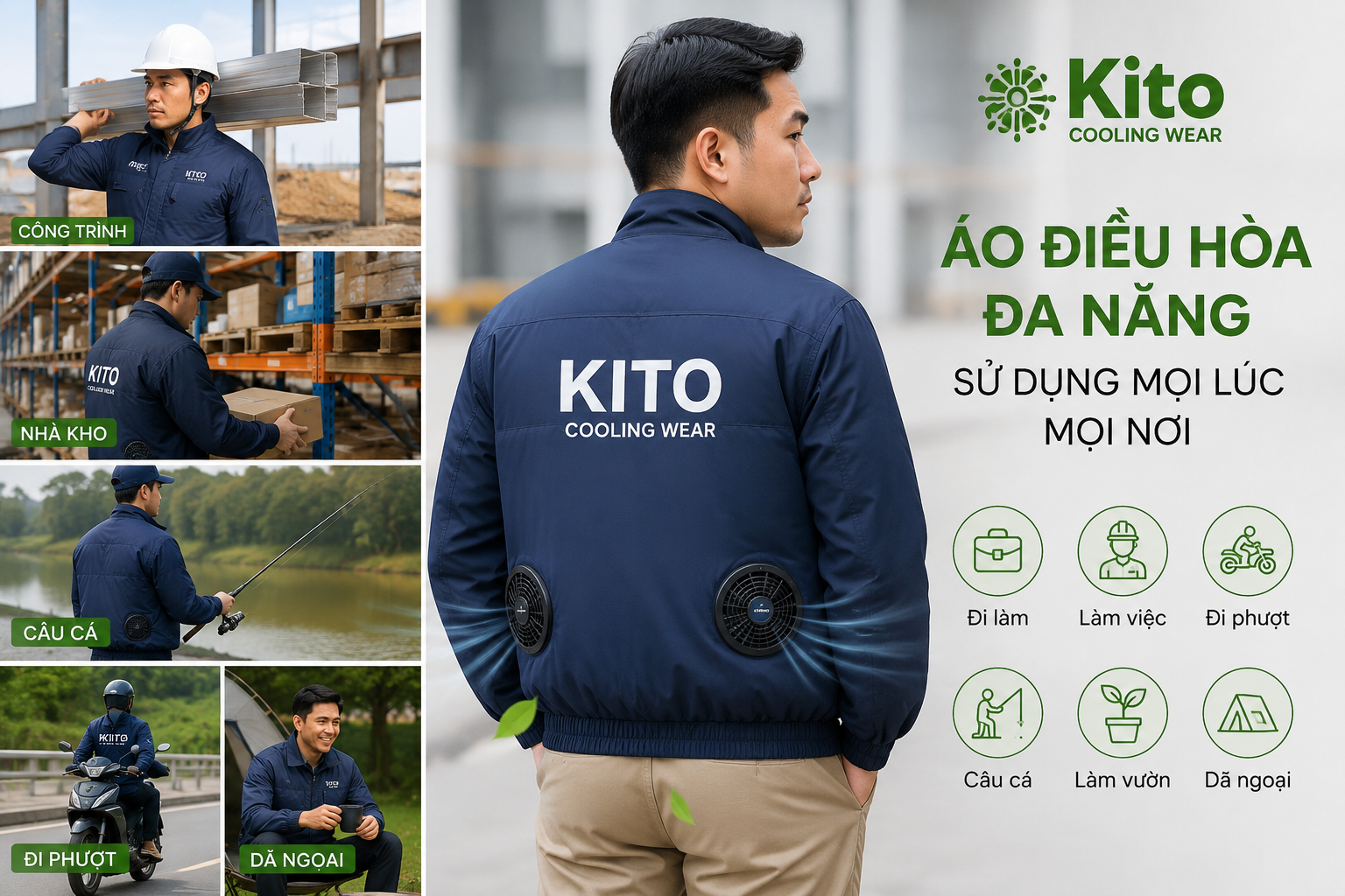 Áo điều hòa kito cho nhiều ngành nghề