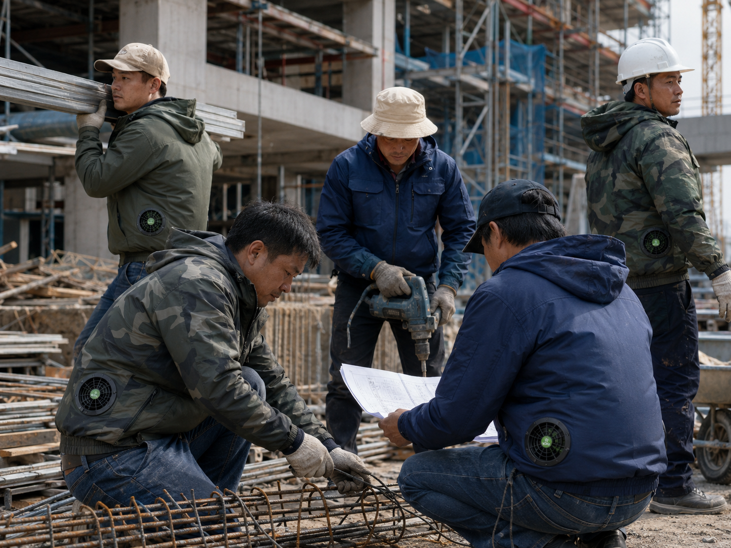 Áo điều hòa cho thợ xây dựng